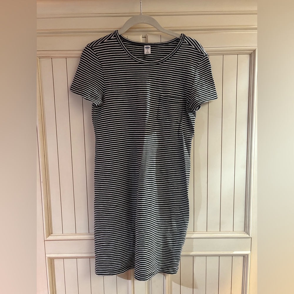 Striped Black and White T-Shirt Dress